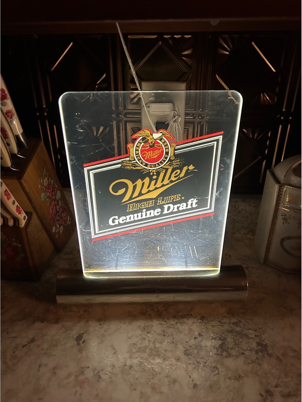 Vintage miller acrylic lighted sign